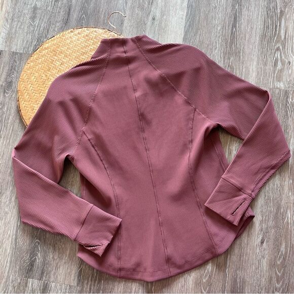 Athleta salutation ribbed jacket in tawny rose women’s size L petite - Picture 4 of 7